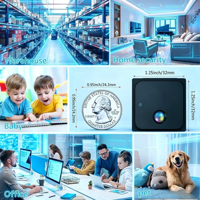 Alt view image 3 of 5 - YKJNH 2026 Powerless 4K HD Mini Security Camera, Wireless WiFi Indoor Nanny Cam with Night Vision, Motion Detection, Remote Viewing and 100 Days Battery Life