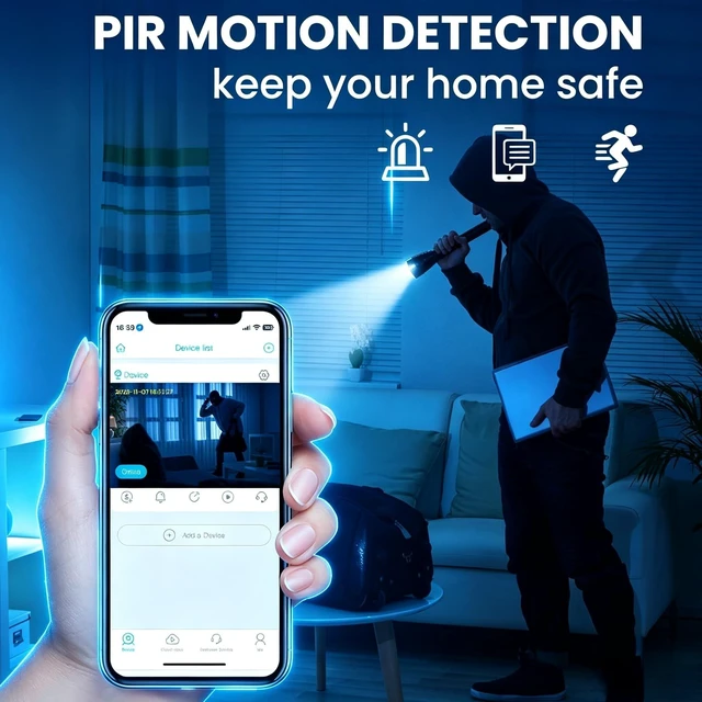 Alt view image 5 of 5 - YKJNH 2026 Powerless 4K HD Mini Security Camera, Wireless WiFi Indoor Nanny Cam with Night Vision, Motion Detection, Remote Viewing and 100 Days Battery Life