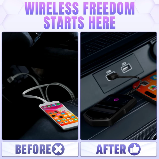 Alt view image 2 of 5 - Car Adapter for iPhone & Android, 2 in 1, Plug & Play