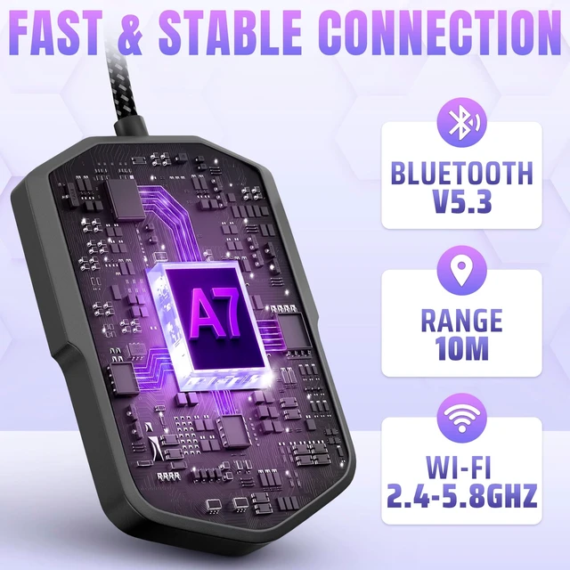 Alt view image 5 of 5 - Car Adapter for iPhone & Android, 2 in 1, Plug & Play