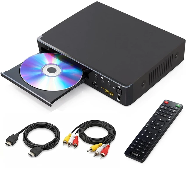 Main image of LONPOO Region Free DVD Player for TV 1080P Upscaling HDMI USB MIC Compact