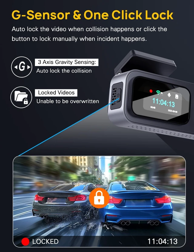 Alt view image 5 of 5 - Anyski 3 Channel 4K Dash Cam Front and Rear Inside, Built-in 5G WiFi, 4K+1080P+1080P Dash Camera for Cars with 64GB Card, Dashcam with Loop Recording, G-Sensor, 24H Parking Monitor, Silver