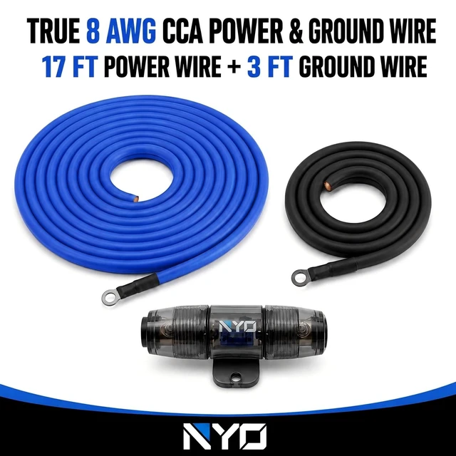 Alt view image 2 of 5 - 8 Gauge Amp Wiring Kit for Car Audio Systems, Subwoofers, Speakers and Amps