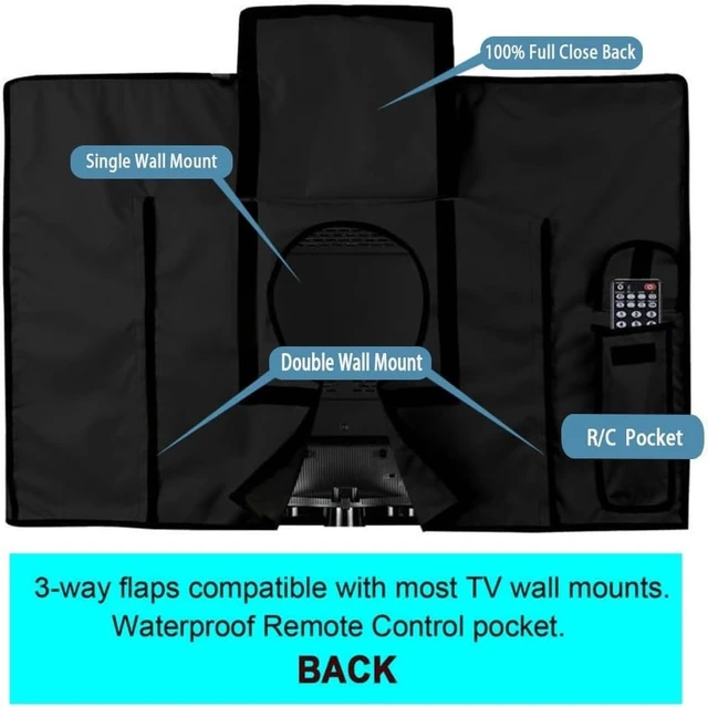 Alt view image 4 of 5 - Waterproof Outdoor TV Covers for 65 to 70 inches Outside TV, Flat TV Cover