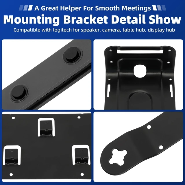 Alt view image 5 of 5 - Opergen Video/Rally Mounting Kit Compatible with Logitech Rally and Rally Plus Mounting Bracket for Speakers, Cameras, Desktop Hubs, and Display Hubs, 939-001644 Rally Mounting Kit