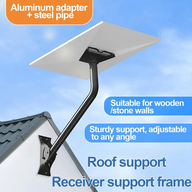 Alt view image 3 of 5 - Gexbin Starlink Gen 4 Mount, 360 Adjustable Heavy-Duty Roof/Wall/Eave Bracket for Standard V3 V4 4X Dish, Weatherproof Aluminum Adapter Satellite Internet Mount
