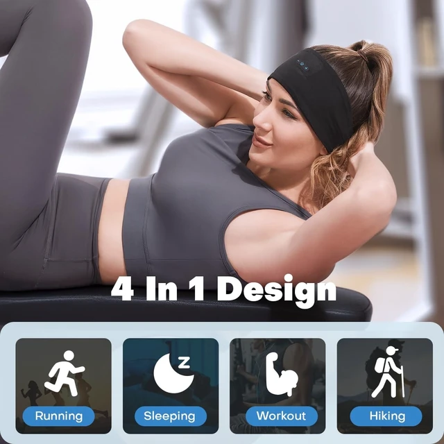 Alt view image 3 of 5 - TOPIEI Sleep Headphones Bluetooth Headband for Side Sleeper 2-Pack, 17H Playtime, Wireless Headband Headphones with HD Stereo Speakers for Workout,Running,Yoga, Ideal Gifts for Men, Women, Teen