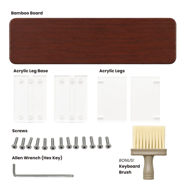 Alt view image 3 of 5 - Bamboo Monitor Riser, Wide Desktop Monitor Stand for Desk with Clear Acrylic Legs, 31.5 x 8" Bamboo Wood Shelf, Fit Keyboard, Home Office Workspace Accessories,Study Stationaries Storage (Dark Brown)