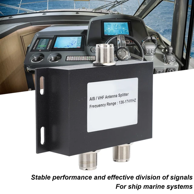 Alt view image 3 of 5 - 2 Way Antenna Power Splitter Dual Port Antenna Splitter 2 Way RF Splitter 136-174MHz for AIS Transponders VHF Radios with Aluminum Alloy Casing Design for Marine Systems