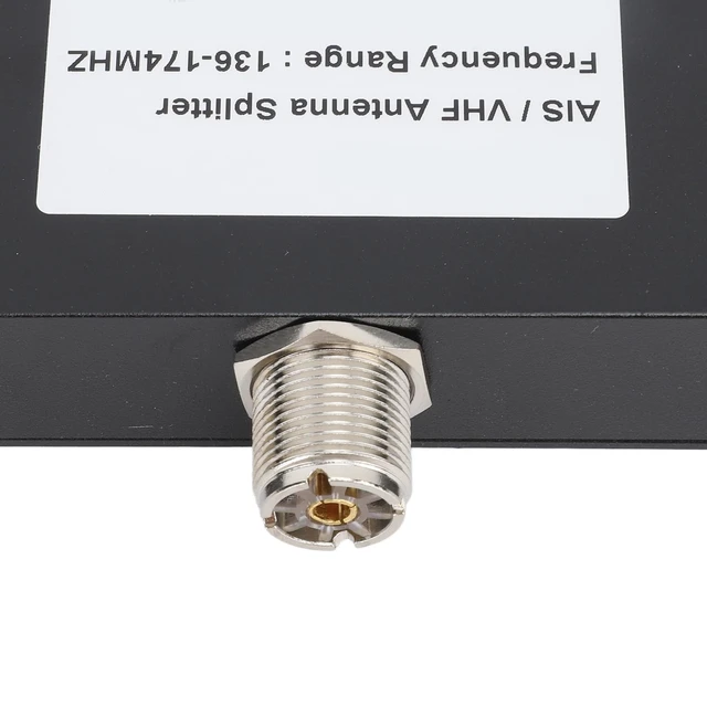 Alt view image 5 of 5 - 2 Way Antenna Power Splitter Dual Port Antenna Splitter 2 Way RF Splitter 136-174MHz for AIS Transponders VHF Radios with Aluminum Alloy Casing Design for Marine Systems