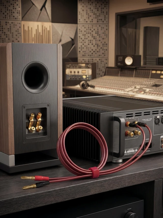 Alt view image 4 of 5 - Jonronfey 14-Gauge Pure Copper Speaker Cable, 6.6 Feet, Burgundy