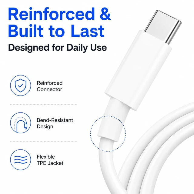 Alt view image 5 of 5 - 240W USB C to USB C Cable , Type C Fast Charging Cord for iPhone 18/17 Pro