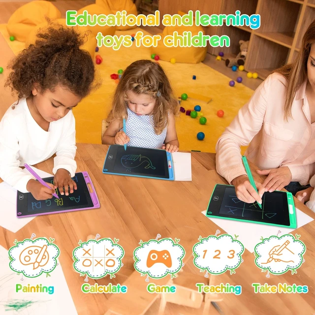 Alt view image 5 of 5 - 24 Pack LCD Writing Tablet for Kids 8.5 inch LCD Writing Board Erasable Colorful Doodle Board Drawing Tablet Educational Learning Toys Birthday Gifts for Kids Age 3 4 5 6 7 8 9(Rounded Corner)