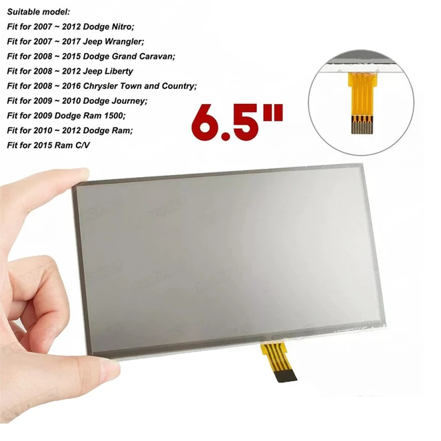 Alt view image 2 of 5 - Micarun Touch Screen Digitizer Glass on Navigation Radio LCD 6.5 inch 8 Pin for 2011-2018 Jeep Wrangler JK Uconnect MyGIG 430 RBZ RB2 430N RHB Stereo Receivers Radio