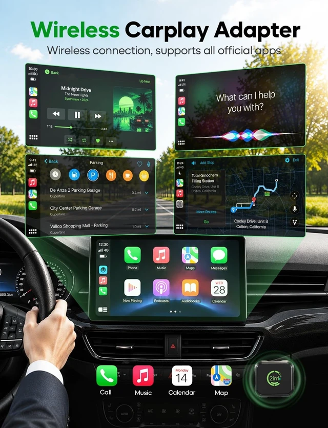 Alt view image 2 of 5 - Upgraded Wireless CarPlay & Android Auto Adapter