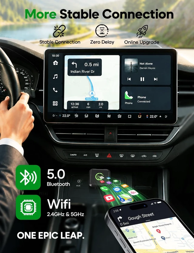 Alt view image 3 of 5 - Upgraded Wireless CarPlay & Android Auto Adapter
