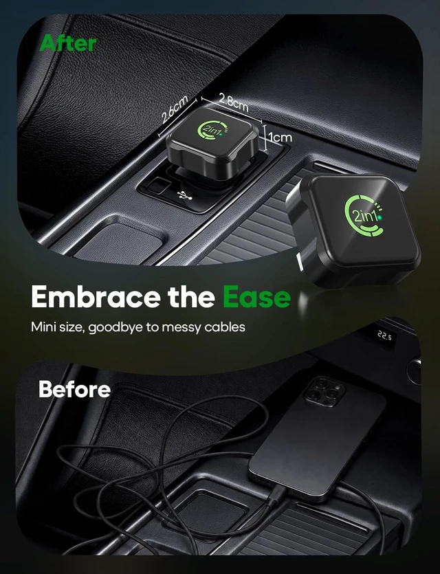 Alt view image 4 of 5 - Upgraded Wireless CarPlay & Android Auto Adapter