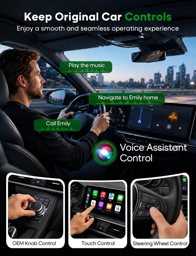 Alt view image 5 of 5 - Upgraded Wireless CarPlay & Android Auto Adapter