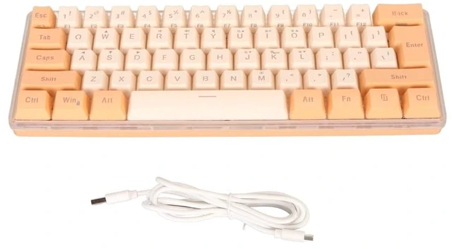 Main image of Anu Limen 60% Wired Gaming Keyboard 61 Keys RGB Backlit Compact Keyboard for Windows,Ergonomic Design with Plug and Play USB Cable(Orange Yellow)