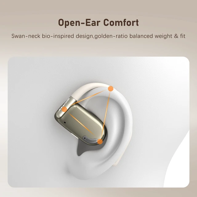 Alt view image 2 of 5 - WIVTAK Wireless Earbuds, Open-Ear Sports Bluetooth Headphones, Acoustic Chamber Audio, ANC Call Noise Reduction, Smart Digital Display, Physical Buttons, IPX5 Water Resistant, for Cycling Worko