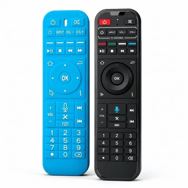 Main image of RC-200 Remote Control for S5 S6 S7 PRO MAX Ultra, Black with Blue Silicone Protective Cover, Voice Control, Numeric Keypad (Remote + case)