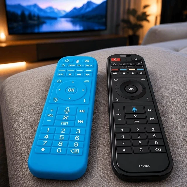Alt view image 4 of 5 - RC-200 Remote Control for S5 S6 S7 PRO MAX Ultra, Black with Blue Silicone Protective Cover, Voice Control, Numeric Keypad (Remote + case)
