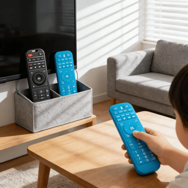 Alt view image 2 of 5 - RC-200 Remote Control for S5 S6 S7 PRO MAX Ultra, Black with Blue Silicone Protective Cover, Voice Control, Numeric Keypad (Remote + case)