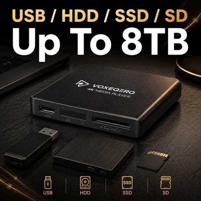 Alt view image 4 of 5 - 4K Media Player for TV, USB SD Playback, HDMI AV Output, Auto Resume