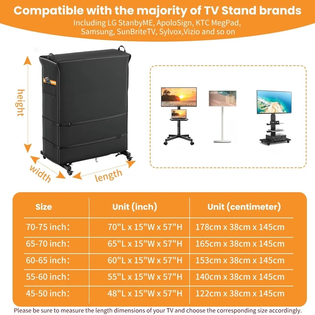 Alt view image 2 of 5 - Hicover 1200D Oxford Outdoor TV Trolley Cover 55-60 inch With Air Vent
