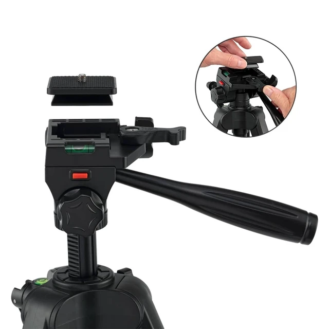 Alt view image 3 of 5 - Creative Mark Apex Tripod for Camera - Lightweight Aluminum Camera Tripod Stand with 360 Pan, 90 Forward Backward & Side Tilt, Adjustable Height, Quick-Release Plate and Nylon Carrying Case
