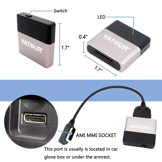 Alt view image 3 of 5 - Bluetooth Car Music Adapter Interface Compatible for A3 A4 A5 A6 A7 Q3 Q5 Q7 A8 TT A1 S3 S4 S5 S6 S7 S8 with MMI 3G/3G+ System 09-2020