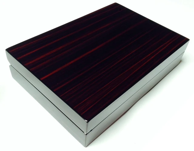 Alt view image 2 of 3 - 4 Less Co Cufflink Storage Box Case Display Wood Ring Organizer - Ebony 4091EB