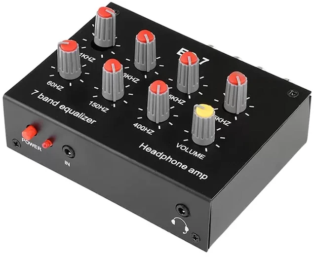Main image of 7 Band Car Audio Pre-Amp Graphic Equalizer, Dual Channel Digital Sound Equalizer 12db High Bass Adjustment With 3.5mm Interface, Eq Output Input, 60-400hz, 1-15khz, Dc5v12v for Recording, Streaming