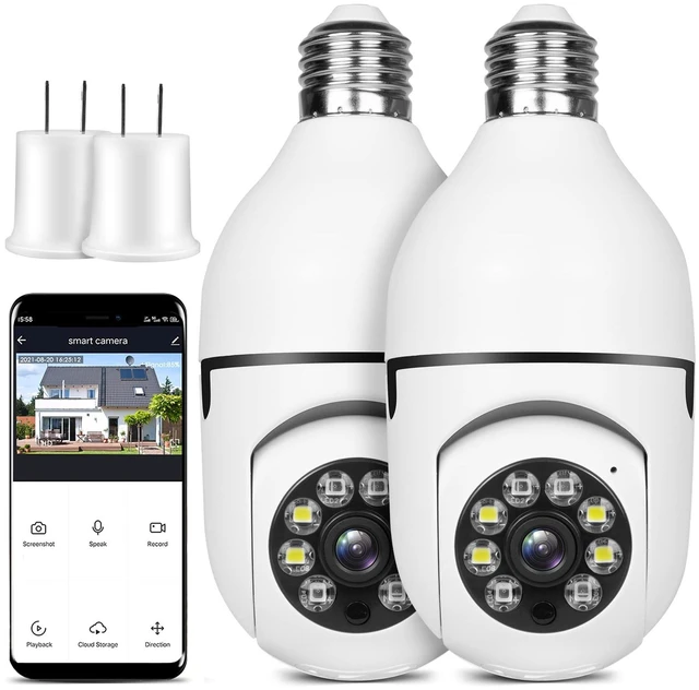 Main image of OFYOO Light Bulb Security Camera Wireless Outdoor Indoor 2.4G WiFi Security Cameras for Home Security 360 PTZ Camera Motion Detection and Alarm Two-Way Audio Based E27 Light Bulb Socket