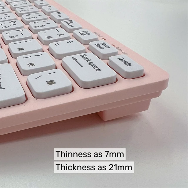 Alt view image 4 of 5 - Erchineko Korean Wireless Keyboard Mouse Combo, Compact 78 Key 2.4GHz Plug and Play Set with Silent Mouse Ergonomic Tilt Ultra Thin ABS Design for PC Laptop Korean Learners