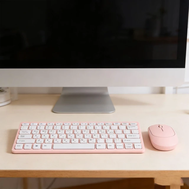 Alt view image 5 of 5 - Erchineko Korean Wireless Keyboard Mouse Combo, Compact 78 Key 2.4GHz Plug and Play Set with Silent Mouse Ergonomic Tilt Ultra Thin ABS Design for PC Laptop Korean Learners