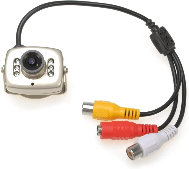 Alt view image 5 of 5 - Hengkaising 208C Mini Wired Nanny Analog Night Vision Digital Security Audio Video Surveillance CCTV Camera with CMOS 3.6mm Color Lens 6LED PAL/NTSC
