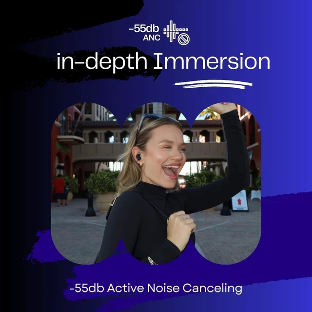 Alt view image 3 of 5 - Noise Cancelling Deep Bass Earbuds, Bluetooth 5.4, 32 hours of Battery Life, Triple Driver System, Multipoint Connectivity, aptX Lossless, 6 Mics AI CVC 8.0 Call, LDAC Hi-Res, IPX6 Waterproof - Black