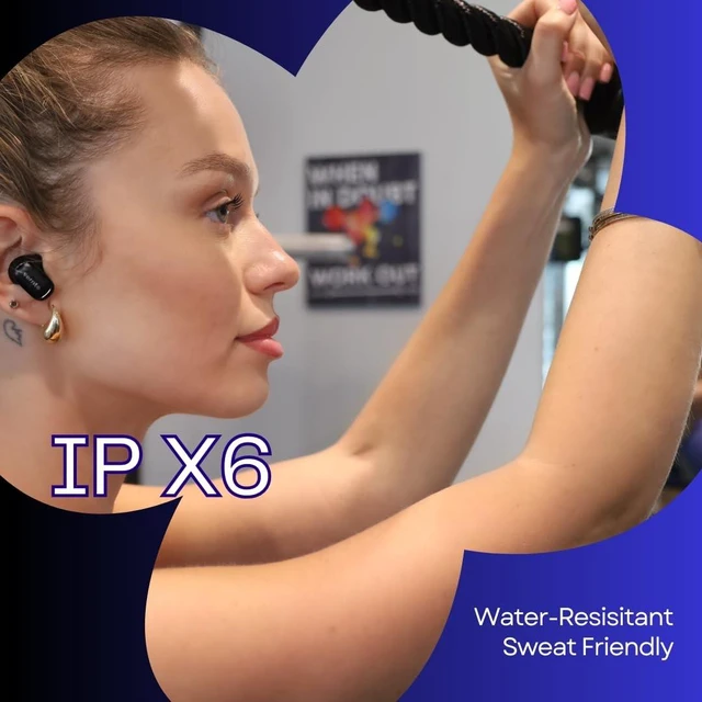 Alt view image 5 of 5 - Noise Cancelling Deep Bass Earbuds, Bluetooth 5.4, 32 hours of Battery Life, Triple Driver System, Multipoint Connectivity, aptX Lossless, 6 Mics AI CVC 8.0 Call, LDAC Hi-Res, IPX6 Waterproof - Black