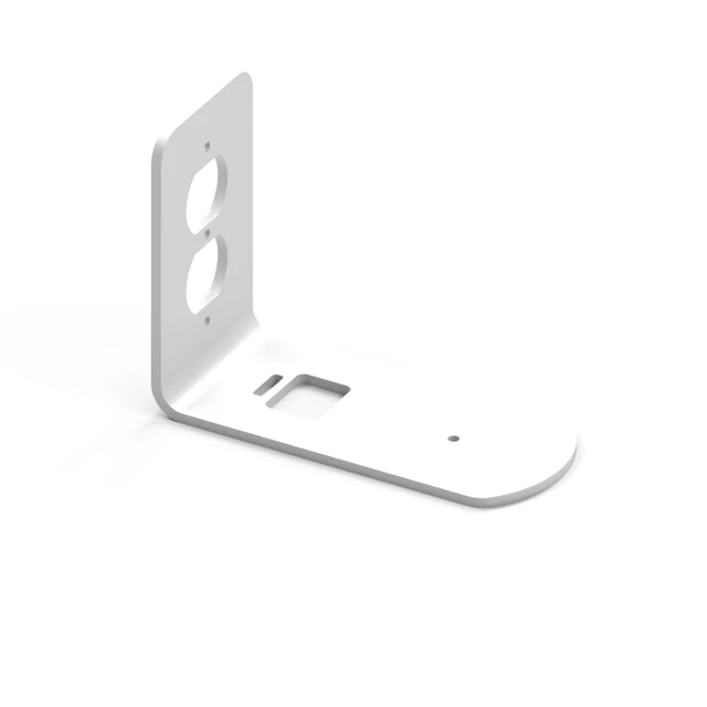 Alt view image 3 of 4 - Kestrel Designs Outlet Shelf Speaker Mount - Heavy Duty Shelf Holds Devices up to 12 lbs - DIY Install Works with Standard Outlets - Perfect for Sonos & Other Smart Speakers (White)