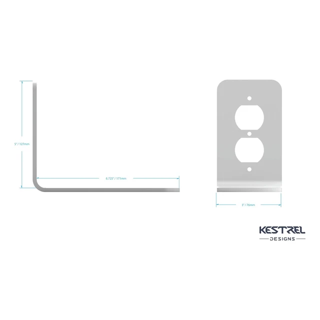Alt view image 4 of 4 - Kestrel Designs Outlet Shelf Speaker Mount - Heavy Duty Shelf Holds Devices up to 12 lbs - DIY Install Works with Standard Outlets - Perfect for Sonos & Other Smart Speakers (White)