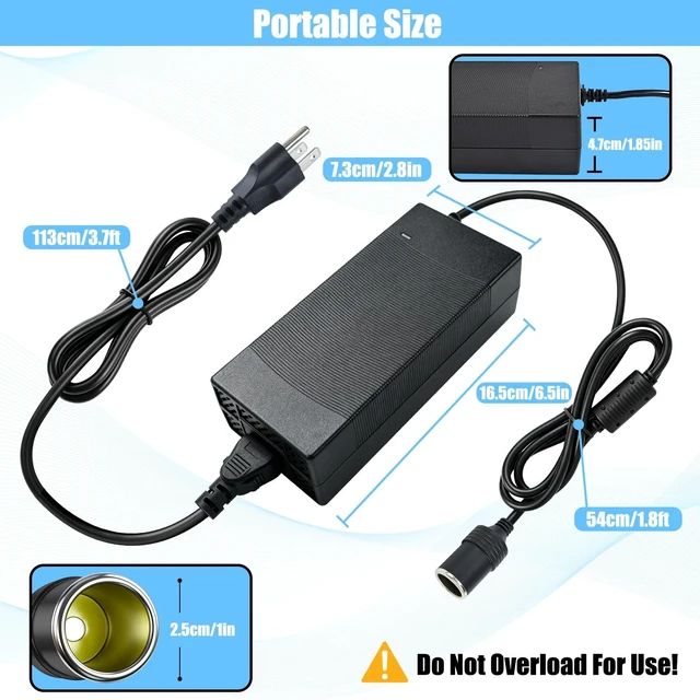 Alt view image 2 of 5 - AC to DC Converter 24V 10A 240W Power Supply with Cooling Fan 110V to 12V Converter Transformer Cigarette Lighter Socket Power Adapter for Car Fridge, Vacuum, Tire Inflator, Portable Humidifier