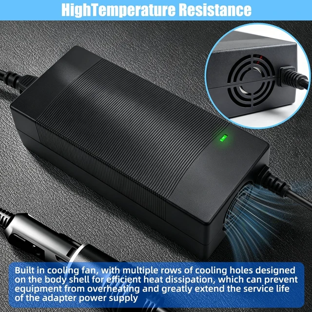 Alt view image 5 of 5 - AC to DC Converter 24V 10A 240W Power Supply with Cooling Fan 110V to 12V Converter Transformer Cigarette Lighter Socket Power Adapter for Car Fridge, Vacuum, Tire Inflator, Portable Humidifier