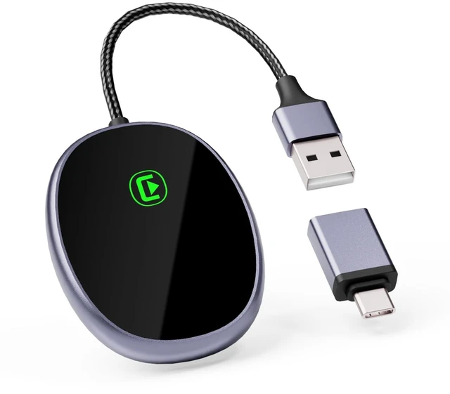 Main image of Emanjor Wireless CarPlay Adapter for Apple iPhone, Converts Wired to Wireless Mini USB Car Play Adapter, Compatible with iPhone iOS 10+, Only for Cars with Built-in Carplay
