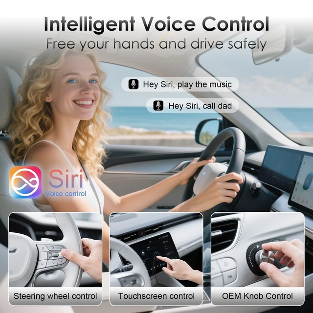 Alt view image 3 of 5 - Emanjor Wireless CarPlay Adapter for Apple iPhone, Converts Wired to Wireless Mini USB Car Play Adapter, Compatible with iPhone iOS 10+, Only for Cars with Built-in Carplay