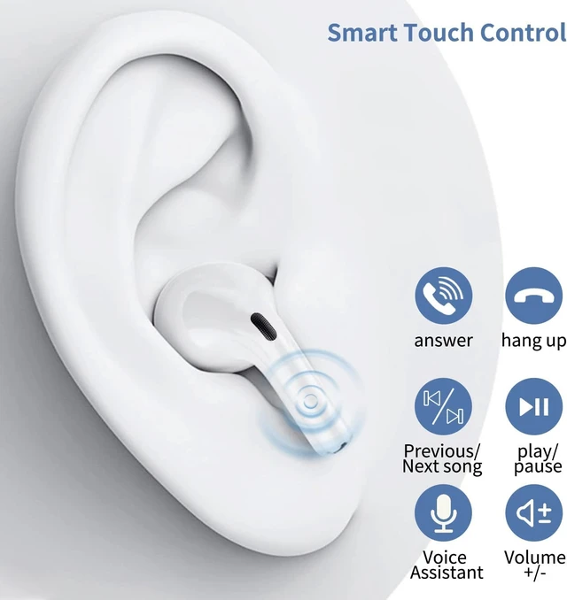 Alt view image 4 of 5 - Wireless Earbuds,Bluetooth Headphones,Noise Cancelling Air Buds Pods,3D Ear pods 4,in-Ear Ear Buds with Deep Bass Earphones Sport Headsets,USB-C Charging Case,for Android/Samsung/Apple iP