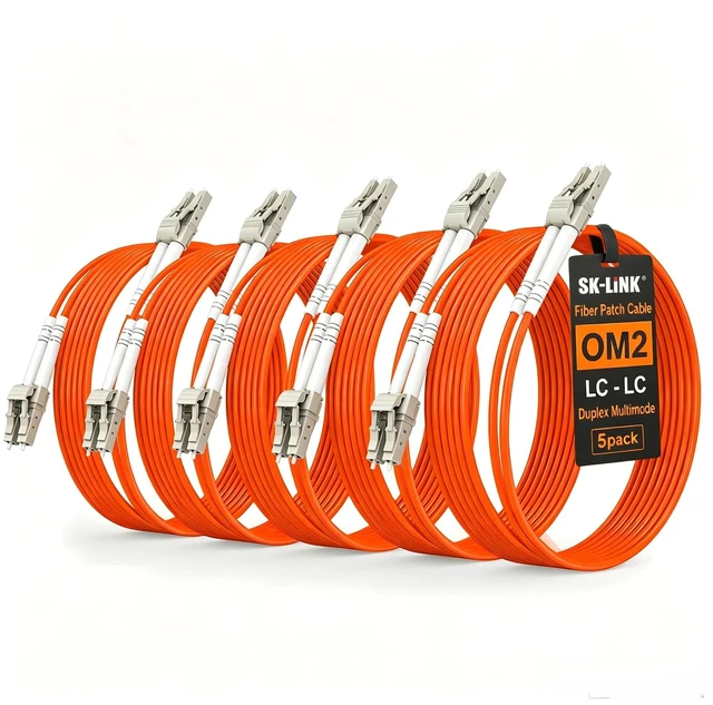 Main image of SK-LINK OM2 LC-LC UPC Fiber Optic Patch Cord 3m/10ft 5-Pack Multimode