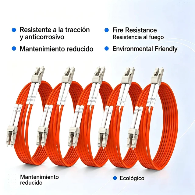 Alt view image 3 of 5 - SK-LINK OM2 LC-LC UPC Fiber Optic Patch Cord 3m/10ft 5-Pack Multimode