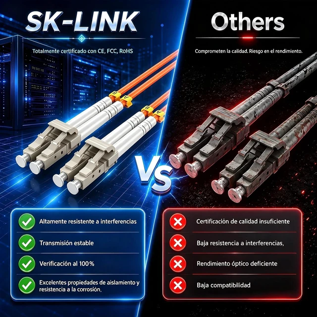 Alt view image 4 of 5 - SK-LINK OM2 LC-LC UPC Fiber Optic Patch Cord 3m/10ft 5-Pack Multimode