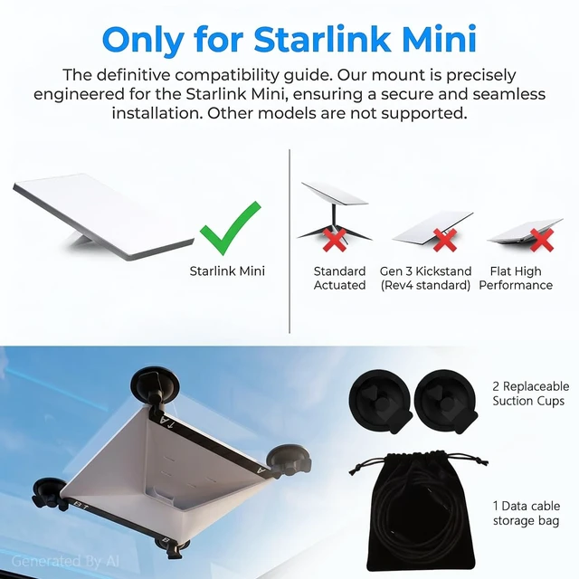 Alt view image 4 of 5 - YAQAERIO Starlink Mini Car Mount